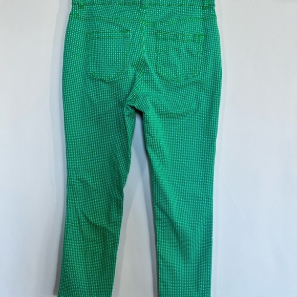 Cynthia Rowley Printed Green / White Stretch Capris with Gold Hardware Size 4 - Picture 9 of 9